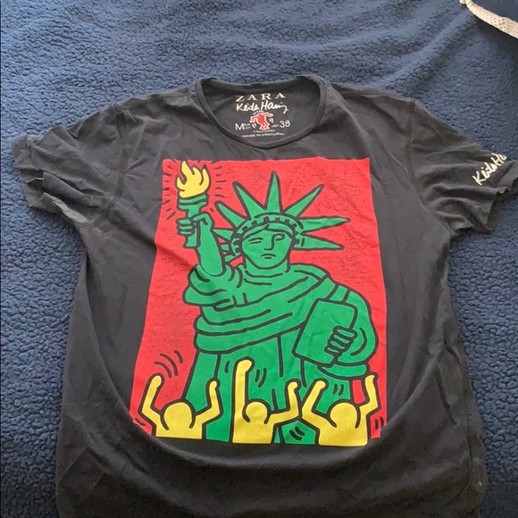 Zara Shirts Zara X Keith Harring Statue Of Liberty Tshirt Poshmark